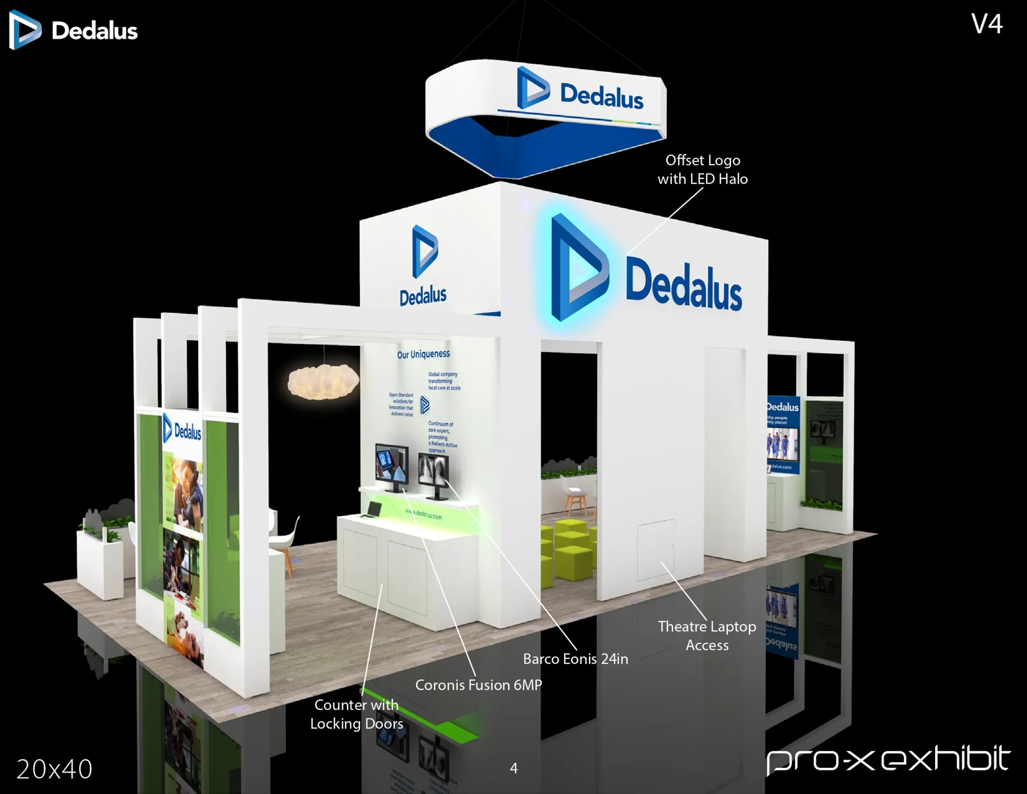 20x40 Île booth design by Pro-X Exhibits
